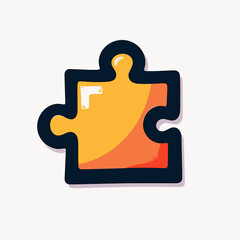 Obraz premium puzzle piece icon with yellow and orange colors