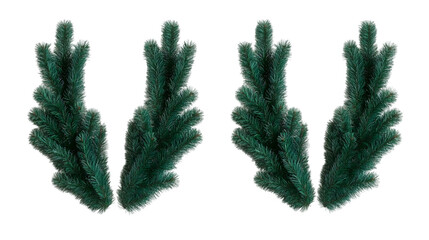 Abstract Festive Emerald Green Glitter Decorations On Transparent Background