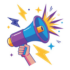 Colorful Megaphone with Expressive Design