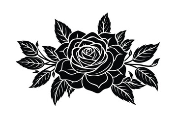 black and white rose