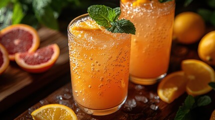 Refreshing Orange and Grapefruit Fizz Cocktail