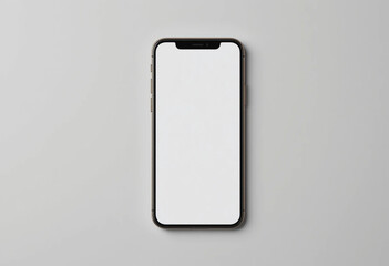 Smartphone mockup with white blank screen isolated on light background. isolated on white background