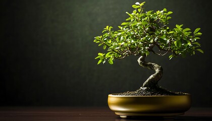 Bonsai tree on dark background ,
