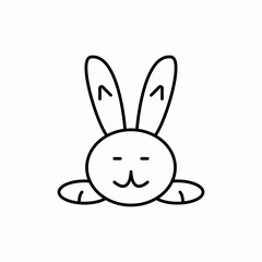 cute rabbit face icon vector sign