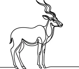 Wild Antelope Vector Minimalist Line