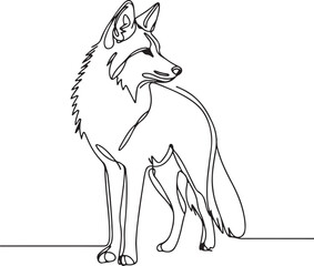 Minimalist Coyote Side Pose Sketch