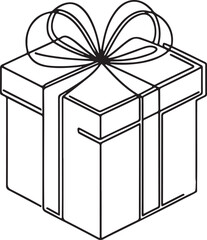 Wrapped Gift Package Vector Sketch