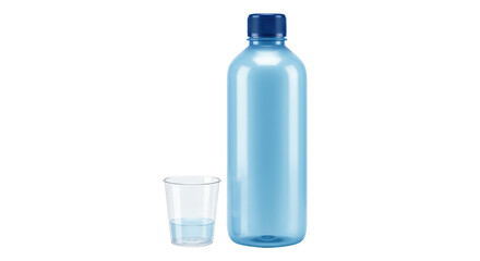 Isolated Bottle of Water and Glass