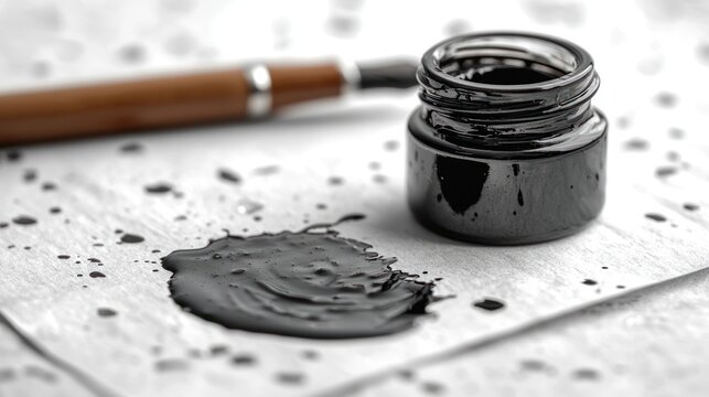 Ink spill on paper with pen