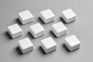 Nine white cube arrangement