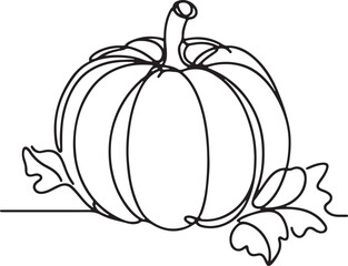 Pumpkin in isometric minimalist line art