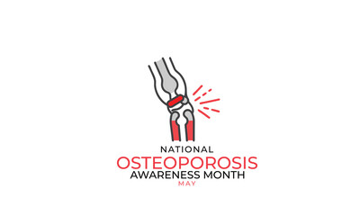 National Osteoporosis awareness month. background, banner, card, poster, template. Vector illustration.