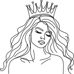 Queen concept line drawing vector