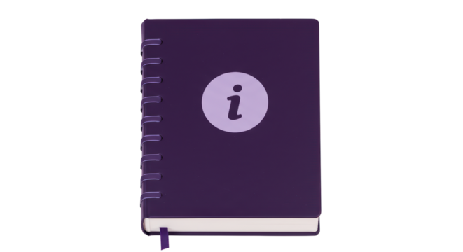 Isolated Notebook with Information Symbol