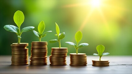 plant growing from coins