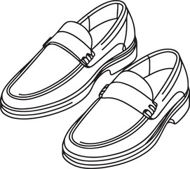Minimalist Fashion Footwear Illustration of Loafers