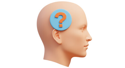 Isolated Head with Question Mark