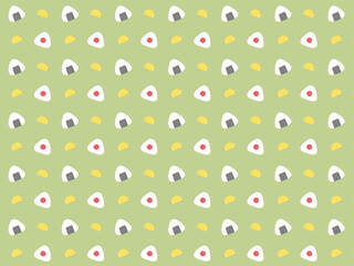 おにぎりのパターン、グリーンの背景