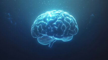 Obraz premium Luminous Brain Symbolizing AI's Pioneering Role in Technological Advancement