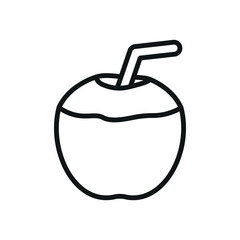 Coconut icon shows tropical fruit with hard shell and sweet flesh, perfect for drinks, snacks, and recipes.