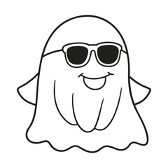 Cute Halloween Ghost Outline