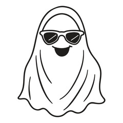 Cute Halloween Ghost Outline