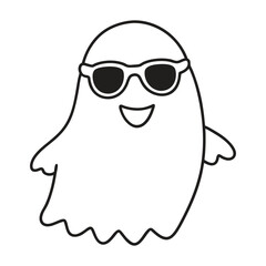 Cute Halloween Ghost Outline