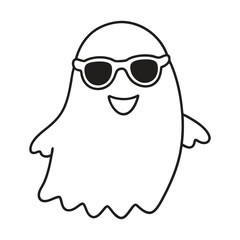 Cute Halloween Ghost Outline