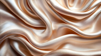Obraz premium Soft, shimmering satin fabric draped elegantly, showcasing smooth folds and light reflections