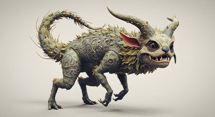 Naklejka premium Mythical Creature 3d Render Fantasy Art