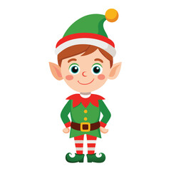Christmas elves clipart on white background