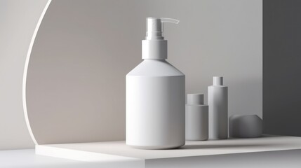 Simple white bottle still life photography