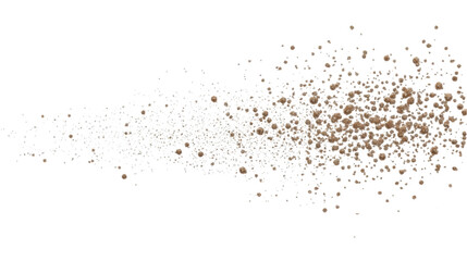 Abstract PNG Illustration of Floating Brown Particles on Black Background