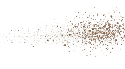 Abstract PNG Illustration of Floating Brown Particles on Black Background