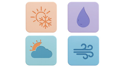 Isolated Weather Condition Icons
