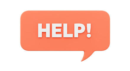 Isolated Help Speech Bubble