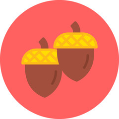 Oak Seeds single vector illustration icon