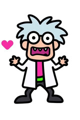 Fototapeta premium A scary and colorful Halloween kawaii style mad science