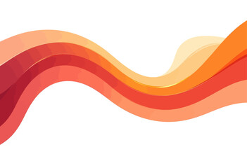 Abstract orange and red wave design on white