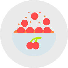 Bowl of Cranberries single vector illustration icon