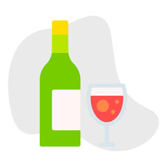 Wine single vector illustration icon