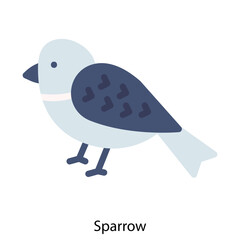 Sparrow single vector illustration icon