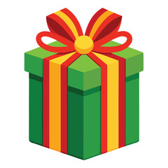 Christmas gift box  clipart on white background