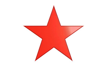 A red star stands out on a transparent background, creating a striking contrast with its five points