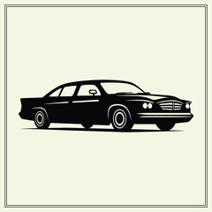 Naklejka premium Silhouette of Taxi, Transport