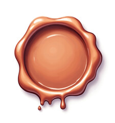 Shiny, Caramel-Colored Wax Seal with Dripping Edges