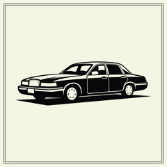 Naklejka premium Silhouette of Taxi, City