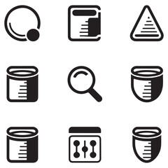 Filter icon vector set Vector Black silhouettes. with white background