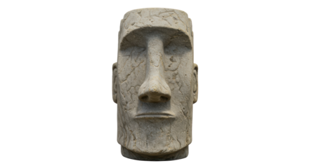 Isolated Moai Head Statue