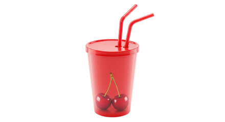 Isolated Cup with Straw